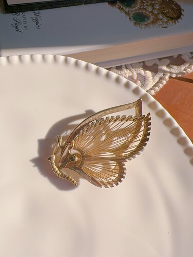 Vintage/中古胸针立体绕丝蝴蝶胸针【售出不退不换】