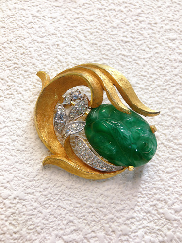 Vintage Mazer画报款收藏经典款琉璃玉石胸针