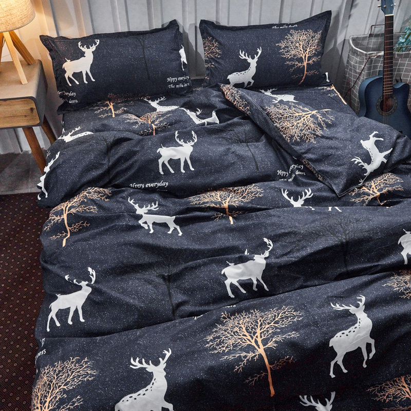 被套单件150x200x230床单人180x200被罩220x240两件套男士深灰色