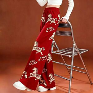 中式国风休闲阔腿裤女士春夏季宽松薄款小个子高腰垂感冰丝直筒裤