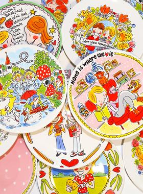 BLOND8英寸浅盘陶瓷餐具出口荷兰卡通平盘早西餐牛排菜盘蛋糕盘