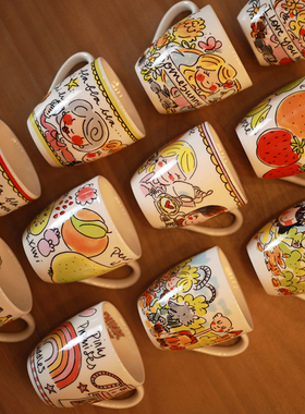 BLOND小容量mini陶瓷喝水杯情侣茶杯家用创意网红儿童成人马克杯