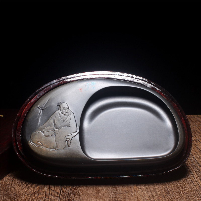 精品名家砚台收藏老坑金晕籽料随形原石兼端砚龙尾手工文房实用砚