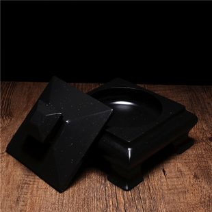 歙砚自然精品手工方形素砚笔洗墨海砚台原石老坑金星籽料收藏实用