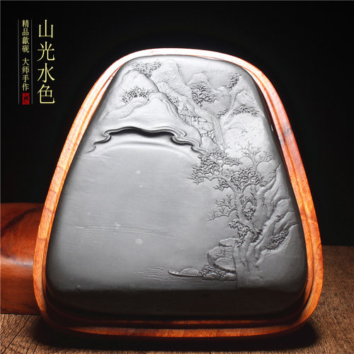歙砚收藏老坑眉纹精品眉子坑