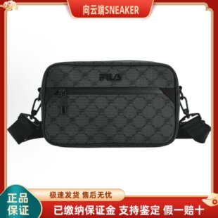 FILA斐乐时尚休闲可拆卸肩带织物斜挎单肩包男款黑色F13M518106F