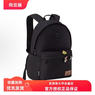 FILA FUSION斐乐 织双肩包 常规 男女同款情侣款 黑色