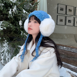 Deepsea深海 可爱毛绒绒耳罩防寒保暖防冻耳捂子耳罩骑行耳暖 冬季