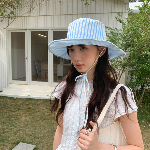 双面戴大檐防晒渔夫帽显脸小