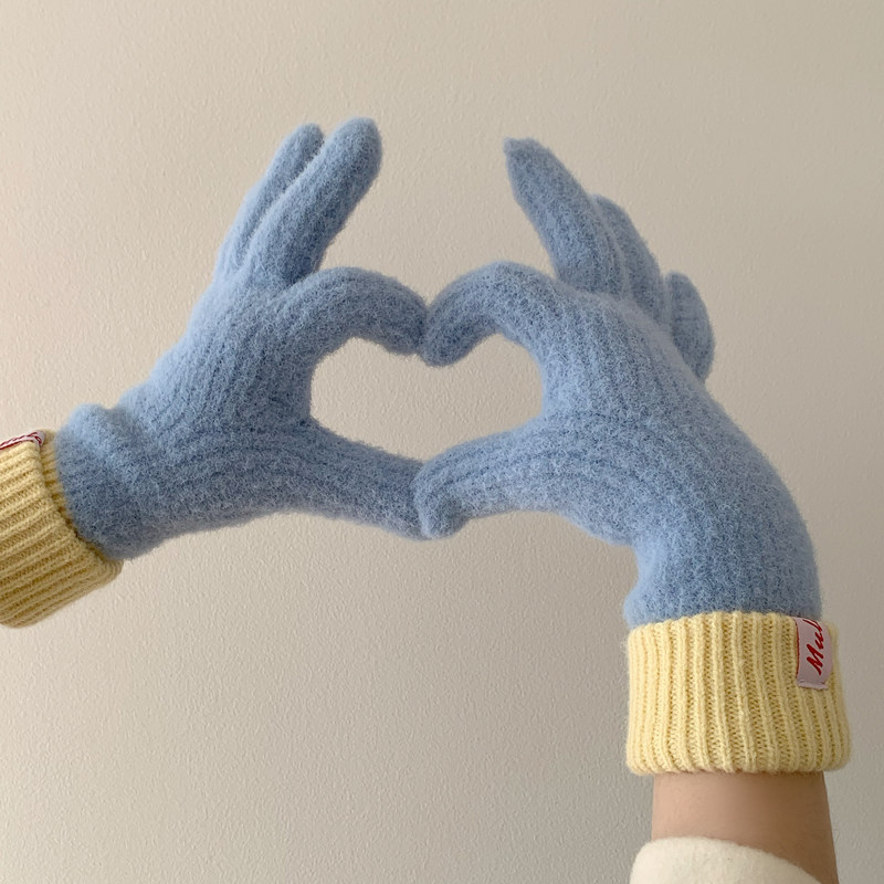 Deepsea深海 针织毛绒绒手套女冬季新款触屏加厚加绒保暖防寒分指,服饰配件/皮带/帽子/围巾,手套,淘宝优惠券,粉丝福利购,淘宝优惠卷