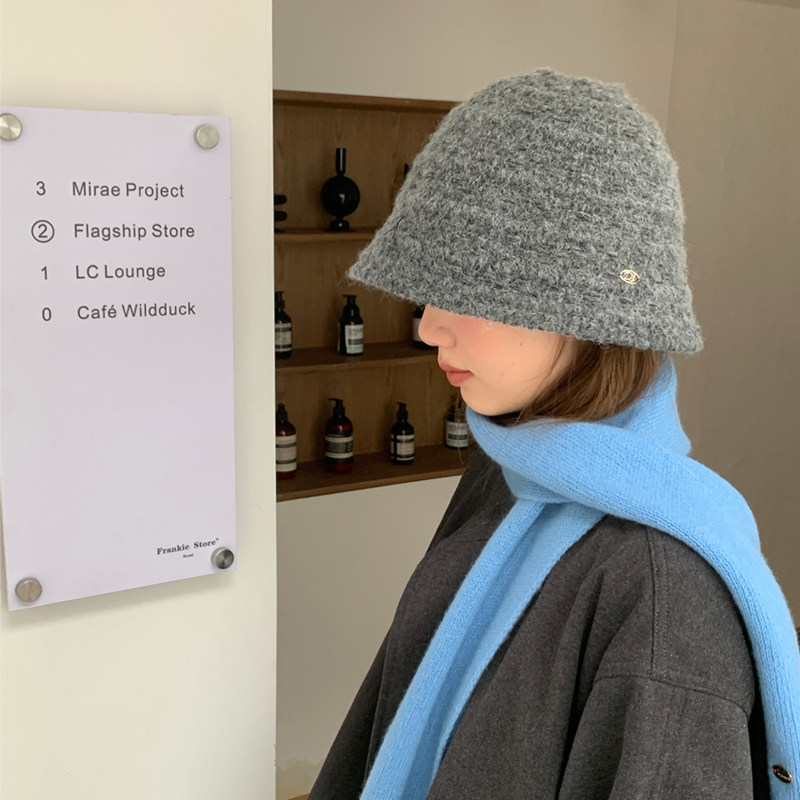 定制款~显脸小渔夫帽子女款2025新款秋冬季保暖羊毛针织百搭盆帽