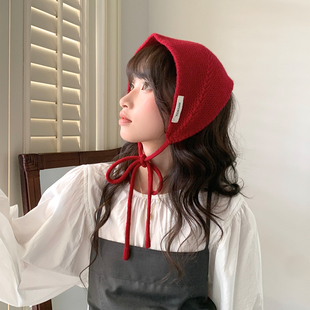 Deepsea深海 超吸睛红色耳罩100%羊毛耳暖冬季保暖可爱护耳女