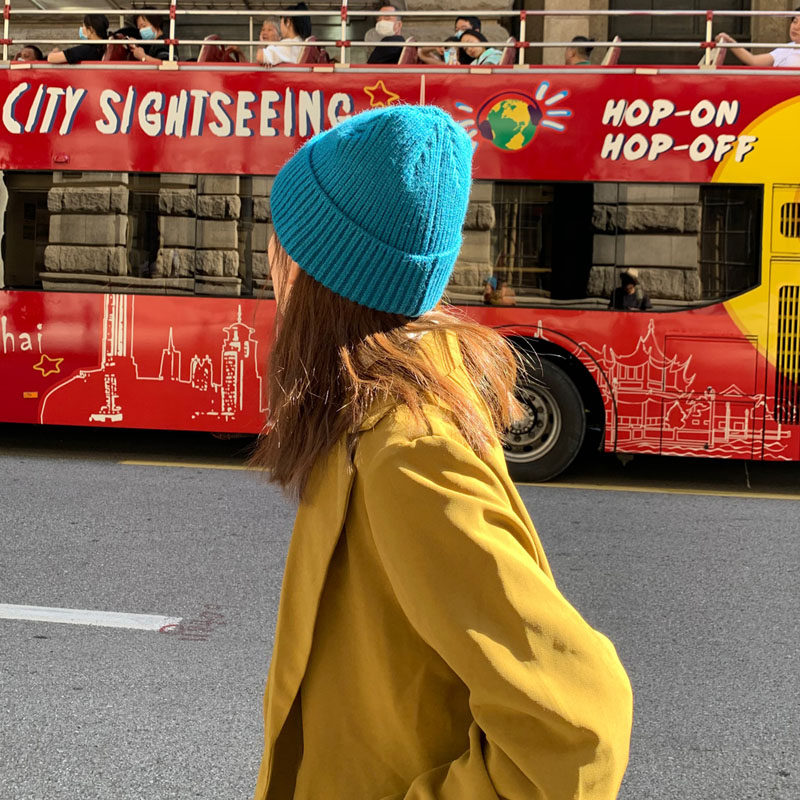 很特别的蓝色ins韩版毛线帽日系贴布保暖针织帽帽子女秋冬百搭潮,服饰配件/皮带/帽子/围巾,帽子,淘宝优惠券,粉丝福利购,淘宝优惠卷