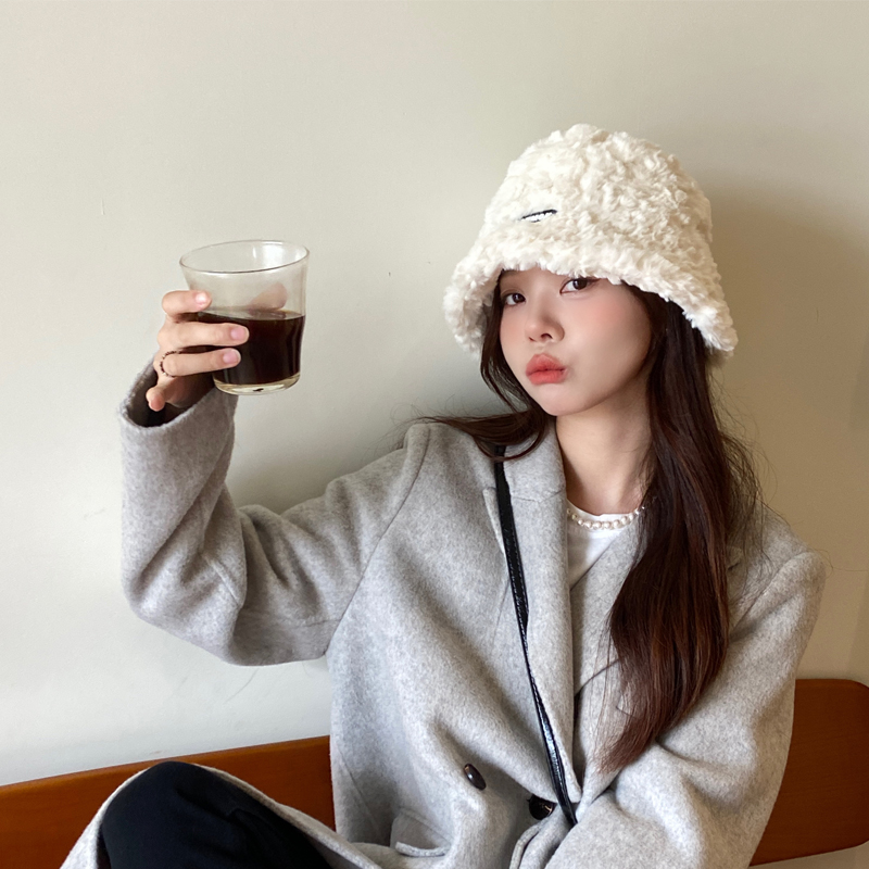 韩版ins风毛毛盆帽水桶帽渔夫帽