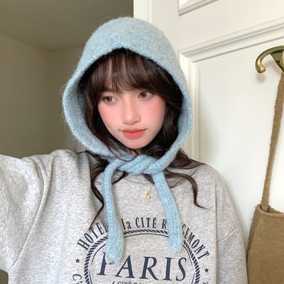 韩系甜妹针织帽巴拉克拉法帽