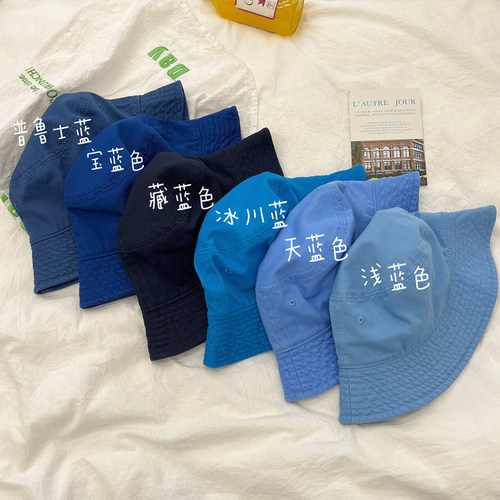 渔夫帽ins遮阳纯色防晒百搭春夏