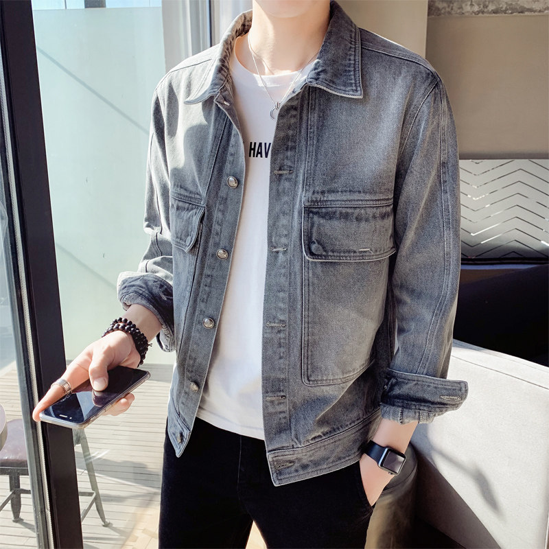 2025春款男士牛仔外套大口袋男牛仔夹克短款上衣男B317/JK79/P115,男装工装外套,电商B317