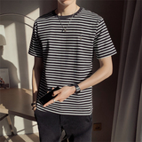 2025春夏新款男士圆领短袖T恤条纹印花男t恤纯棉B317/6606/P45,男装T恤,电商B317,电商基地 2025春夏新款男士圆领短袖T恤条纹印花男t恤纯棉B317/6606/P45,男装T恤,电商B317,电商基地