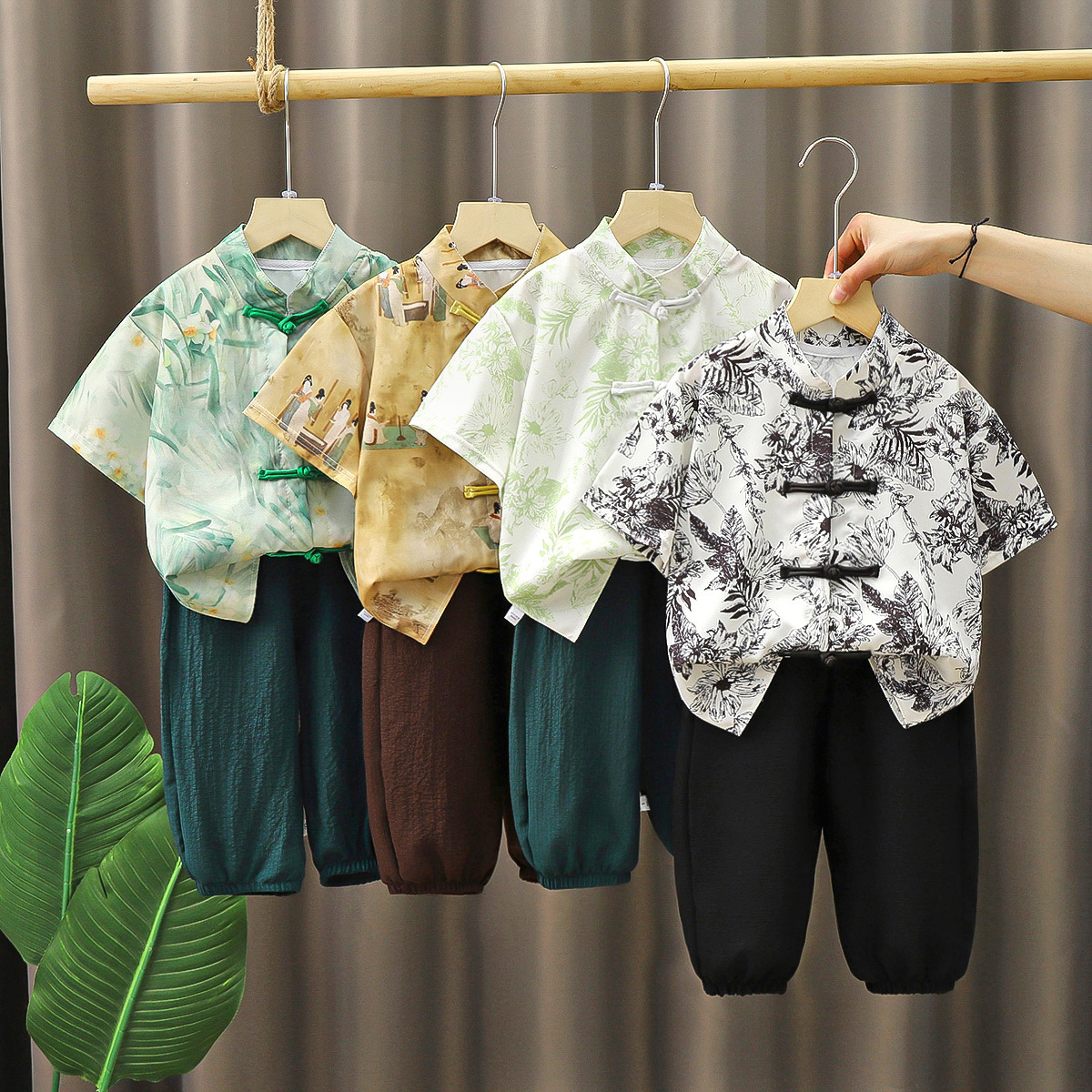 新中式男童短袖汉服套装