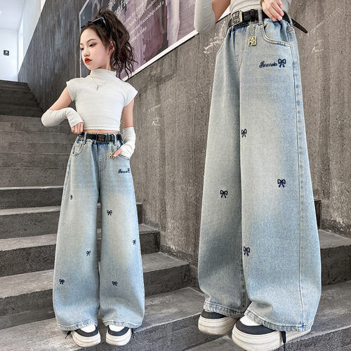 女童裤子春秋款阔腿裤