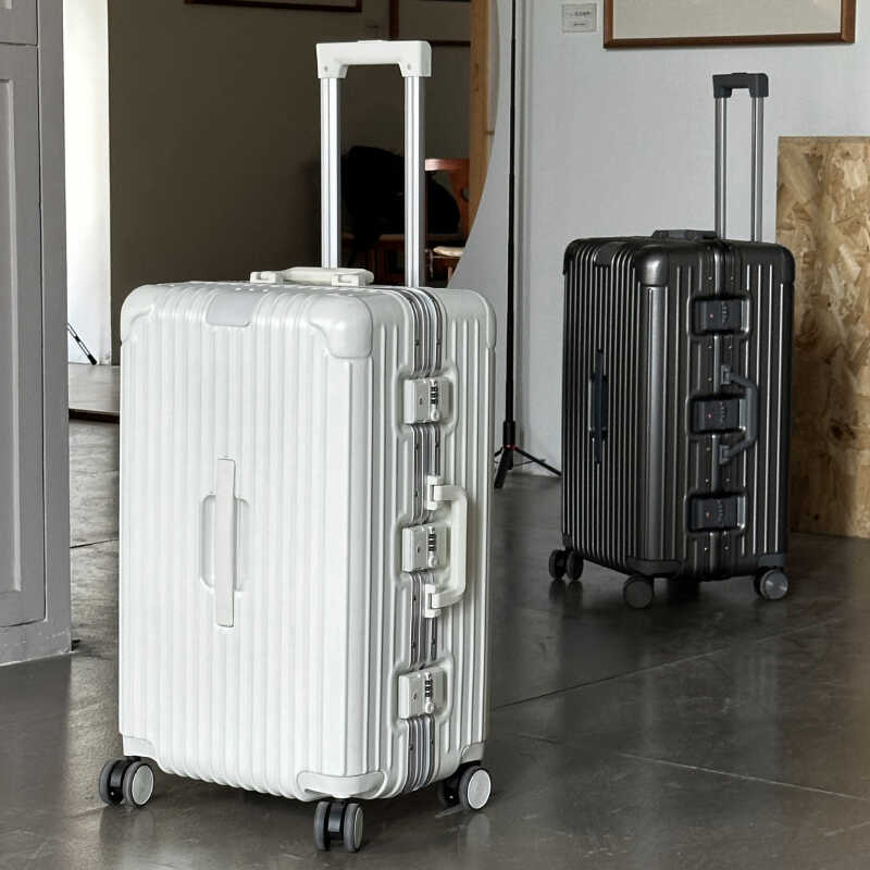 加厚鲨鱼袋鼠新款铝框行李箱