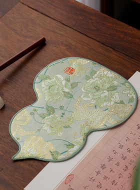 双面织锦葫芦书画臂垫腕垫 书法布毛毡垫 桌垫臂枕垫手美观实用款