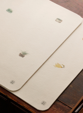 文艺范菖翠清赏画毡 彩绘毛毡垫桌垫书画垫子学生布书法桌布桌垫