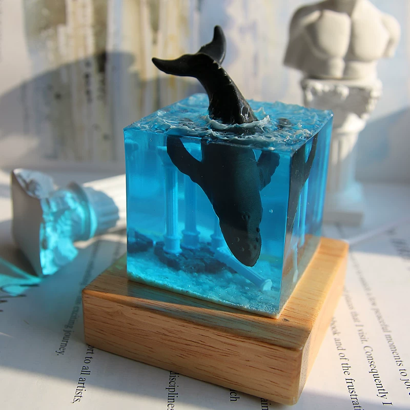 Культурные и креативные товары resin клей для рукоделия творческие подарки морской кит ночная лампа настольное украшение