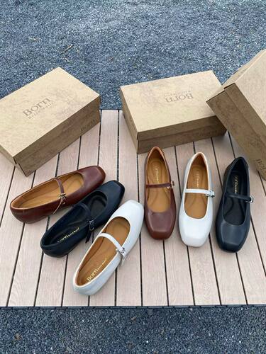 born博仁2026新款复古女士新款时尚休闲模方玛丽真大码真皮女鞋