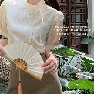 衬衫 2026新中式 复古短袖 高级法式 旗袍上衣改良国风设计感小众夏季