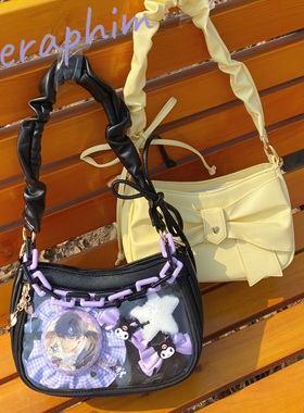 Seraphim原创【蝴蝶结痛】小食量lolita甜美日系单肩斜跨腋下痛包