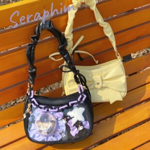 Seraphim原创【蝴蝶结痛】小食量lolita甜美日系单肩斜跨腋下痛包