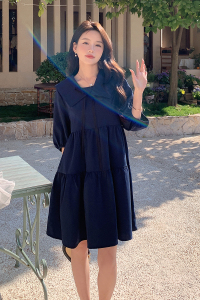 2023新款现货藏青色连衣裙103-1600-P90-K138图片