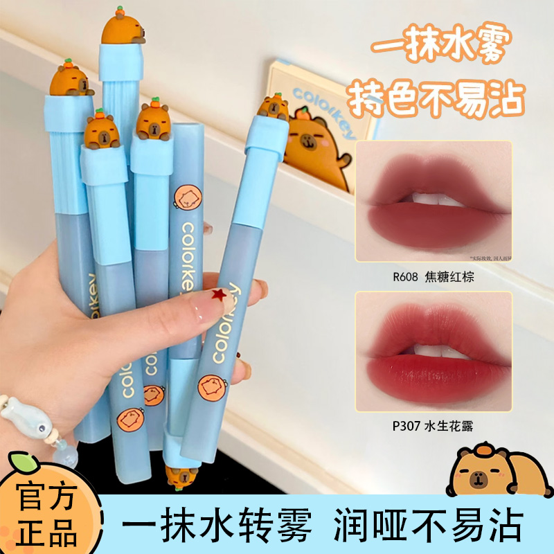 Colorkey珂拉琪水雾唇露唇釉哑光雾面丝绒卡皮巴拉不易沾杯B360