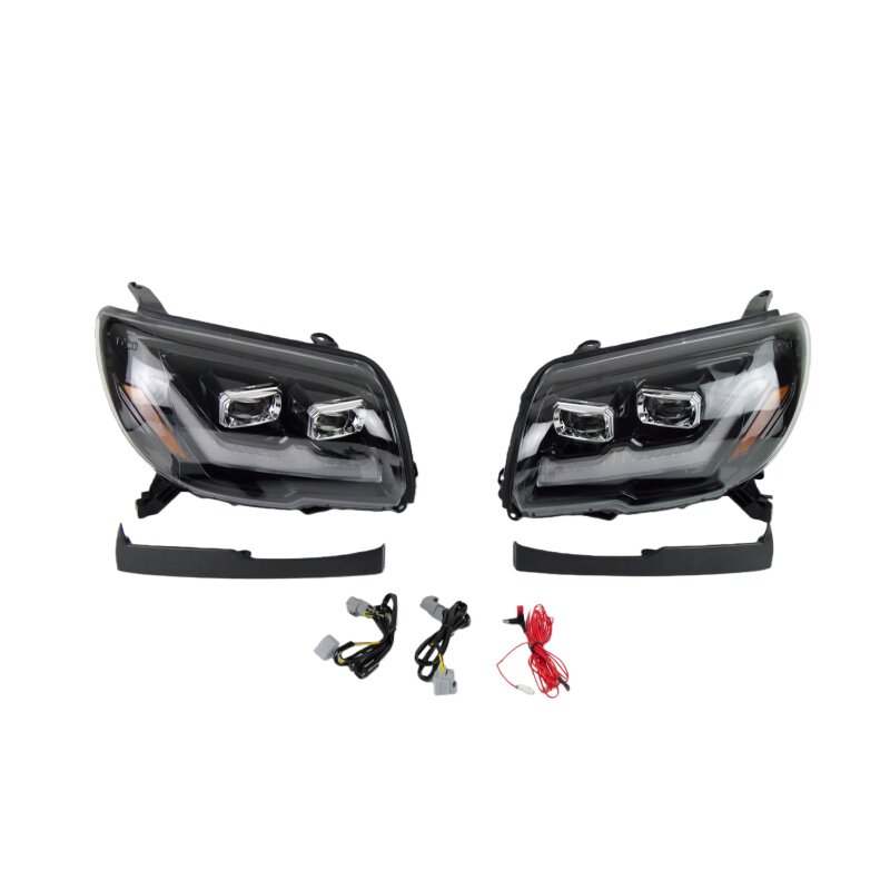 适用于丰田03-09超霸4Runner前大灯总成LED透镜行车流光转向改装