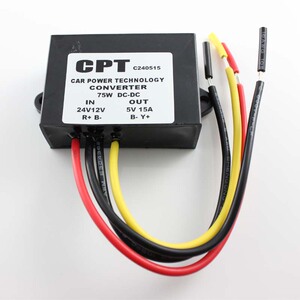 LED显示屏车载电源12V转5V24V转5V15A75W大功率DC-DC电压转换器