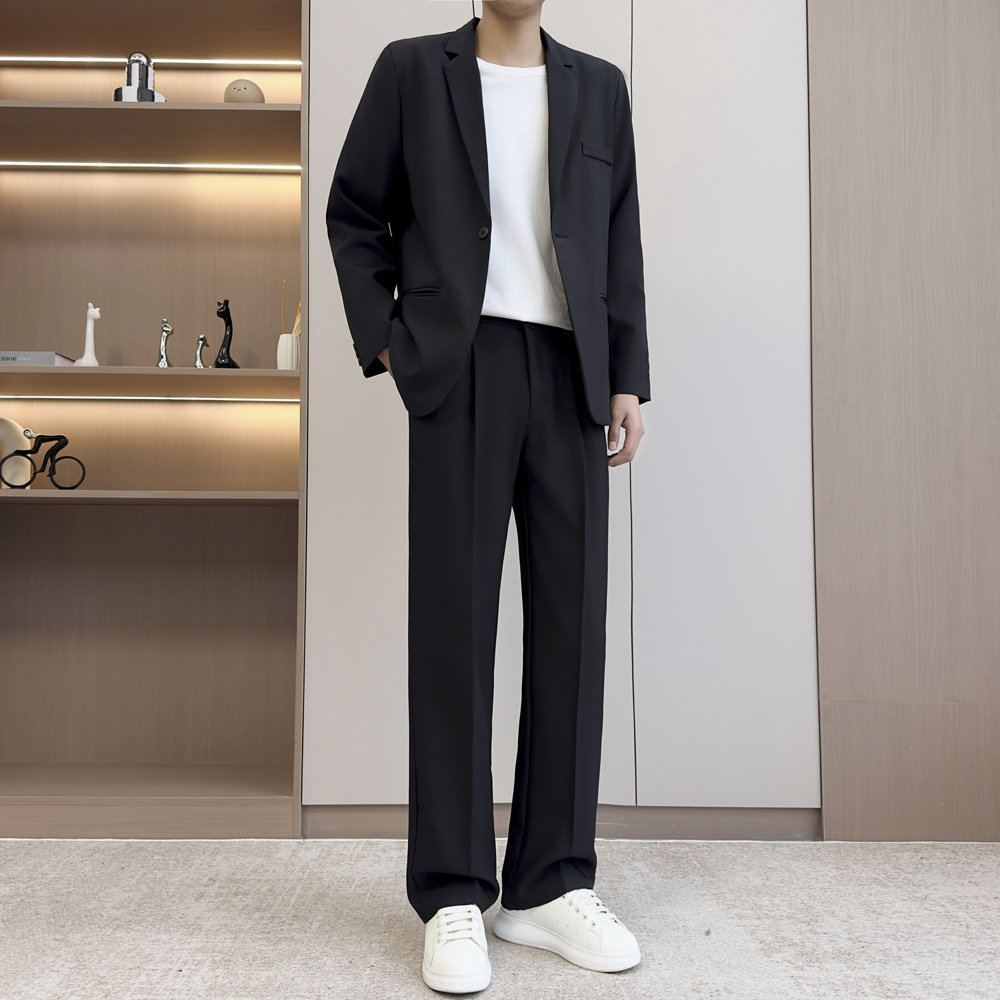 高级感韩版西装套装2026春季男大学生上班商务通勤一粒扣休闲西服