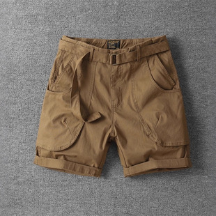 美式复古工装短裤男大口袋四分中裤重磅纯棉户外耐脏磨五分休闲裤