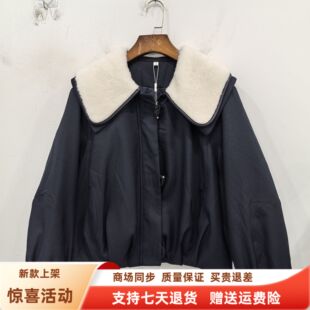 艾薇儿25-0065时尚休闲羊羔毛翻领羽绒服保暖短外套冬装2025女款