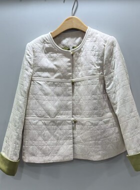 艾丹辰AD26CW1015时尚国风菱格撞色新中式短款外套春装2026女新款