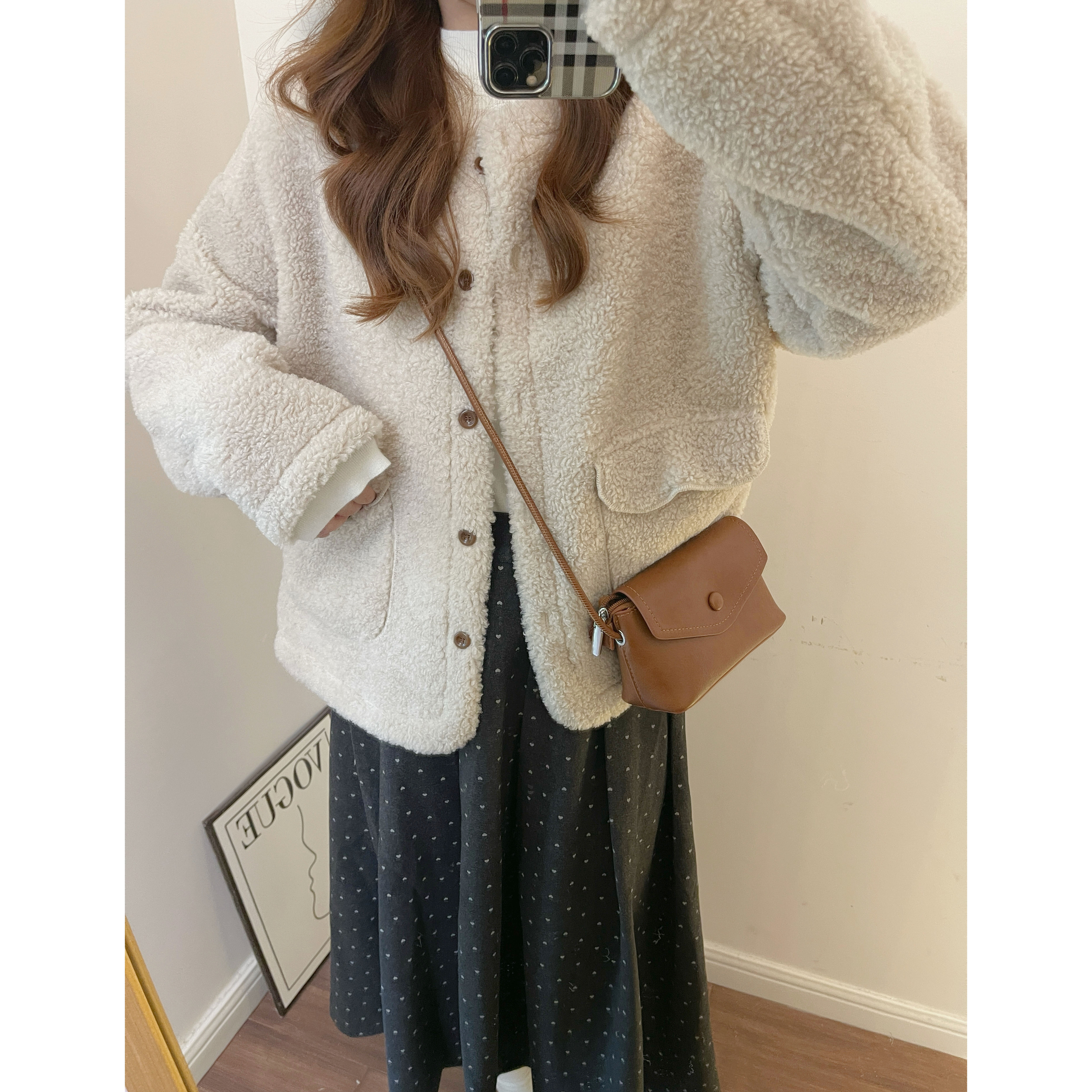 秋家自制/冬日小暖炉 温柔少女手感柔软毛毛外套外套上衣秋冬