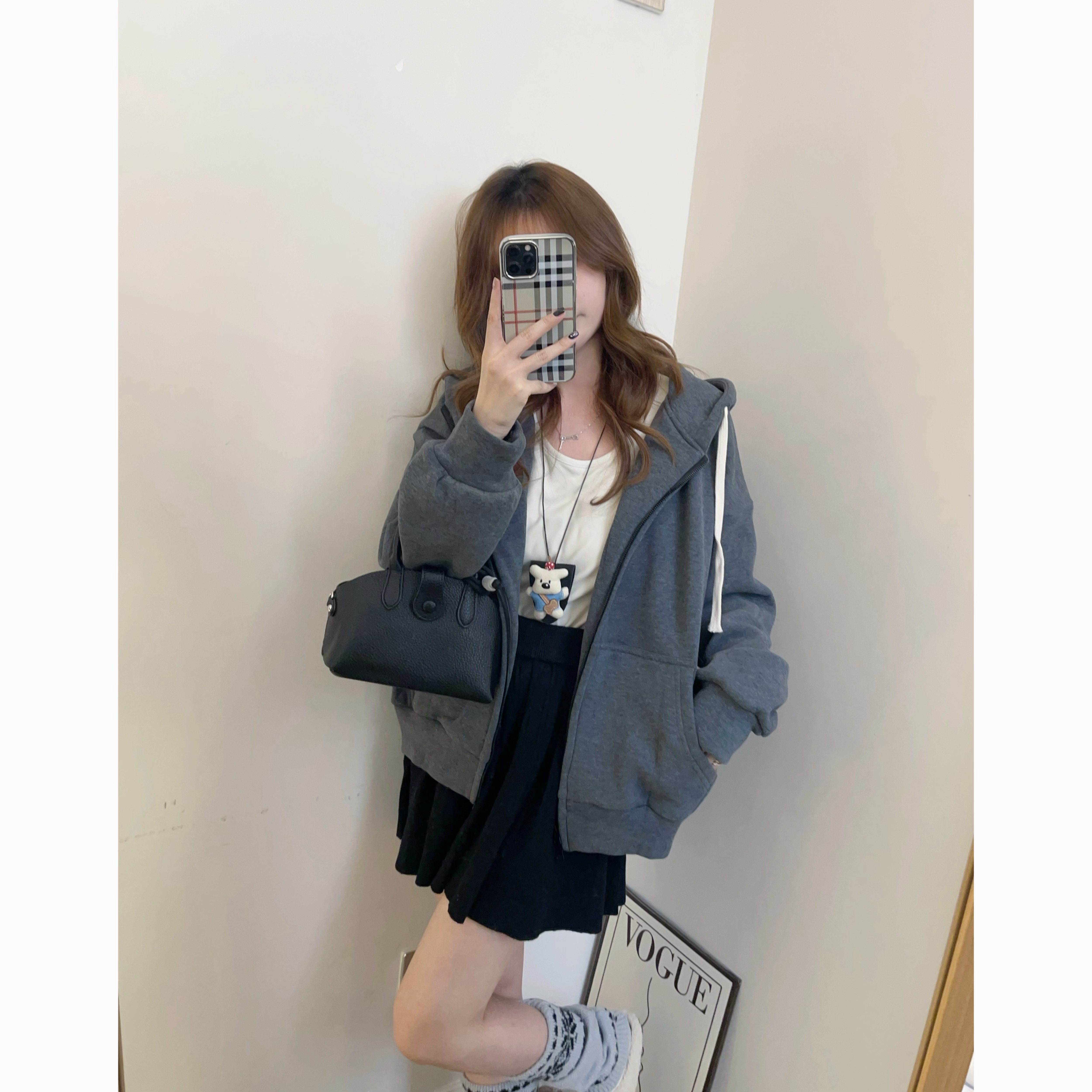 秋家自制/私服款！厚实复合绒~美式学院感 通勤慵懒卫衣外套