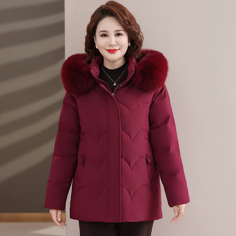 易菲妍女装官方旗舰店正品羽绒服白鹅绒羽服女中长款2025冬季时尚