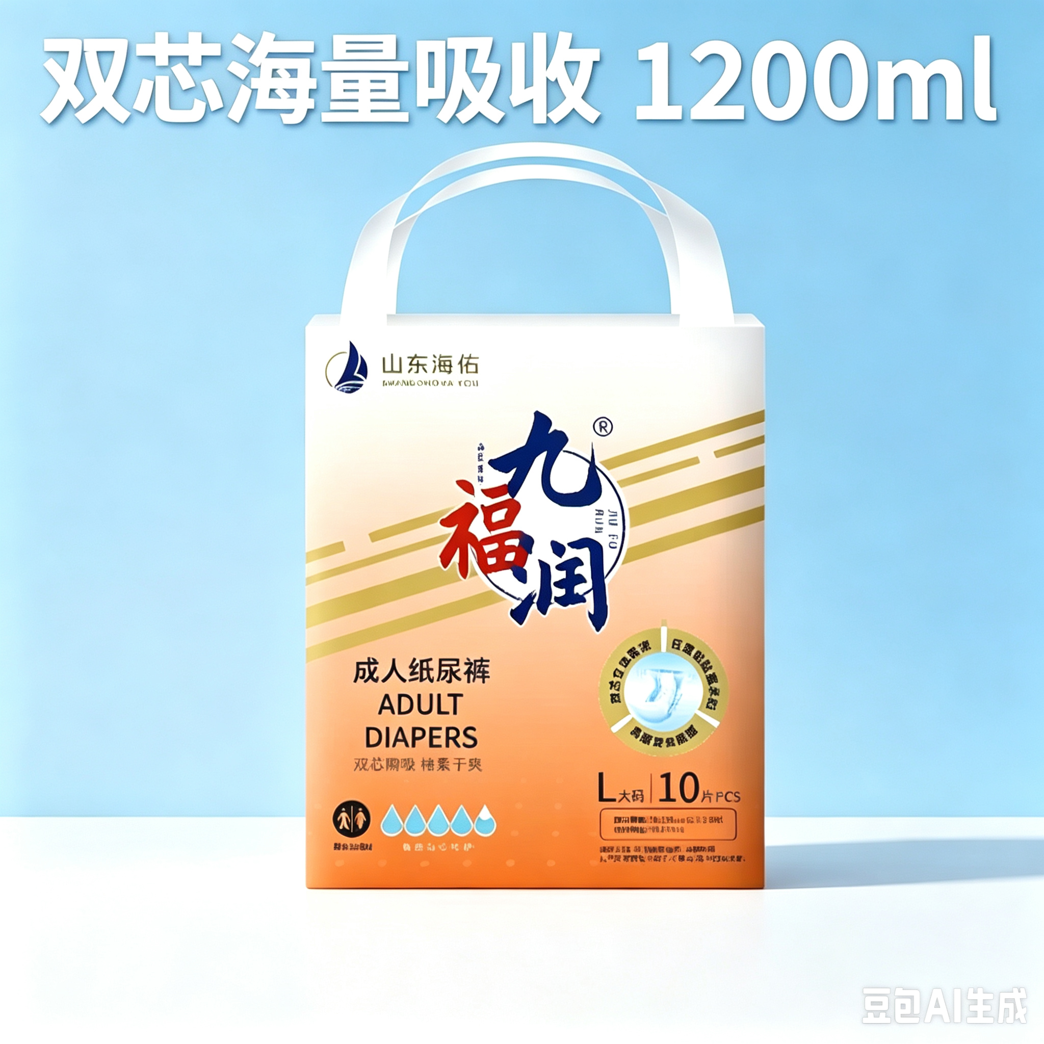 九福润成人纸尿裤男女通用中老年人一次性粘贴式透气防漏纸尿裤