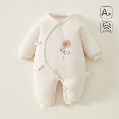 新生婴儿秋冬女宝宝夹棉满月服59