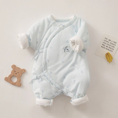 纯棉加厚衣服连体衣新生冬季