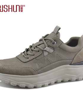 Rishun/日顺皇男鞋2024秋季真皮轻便舒适复古厚底休闲皮鞋青年男