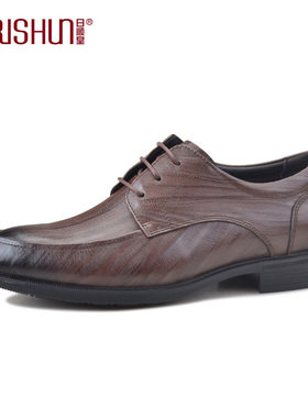 Rishun/日顺皇男鞋2024春季新款英伦男士商务正装皮鞋真皮休闲鞋