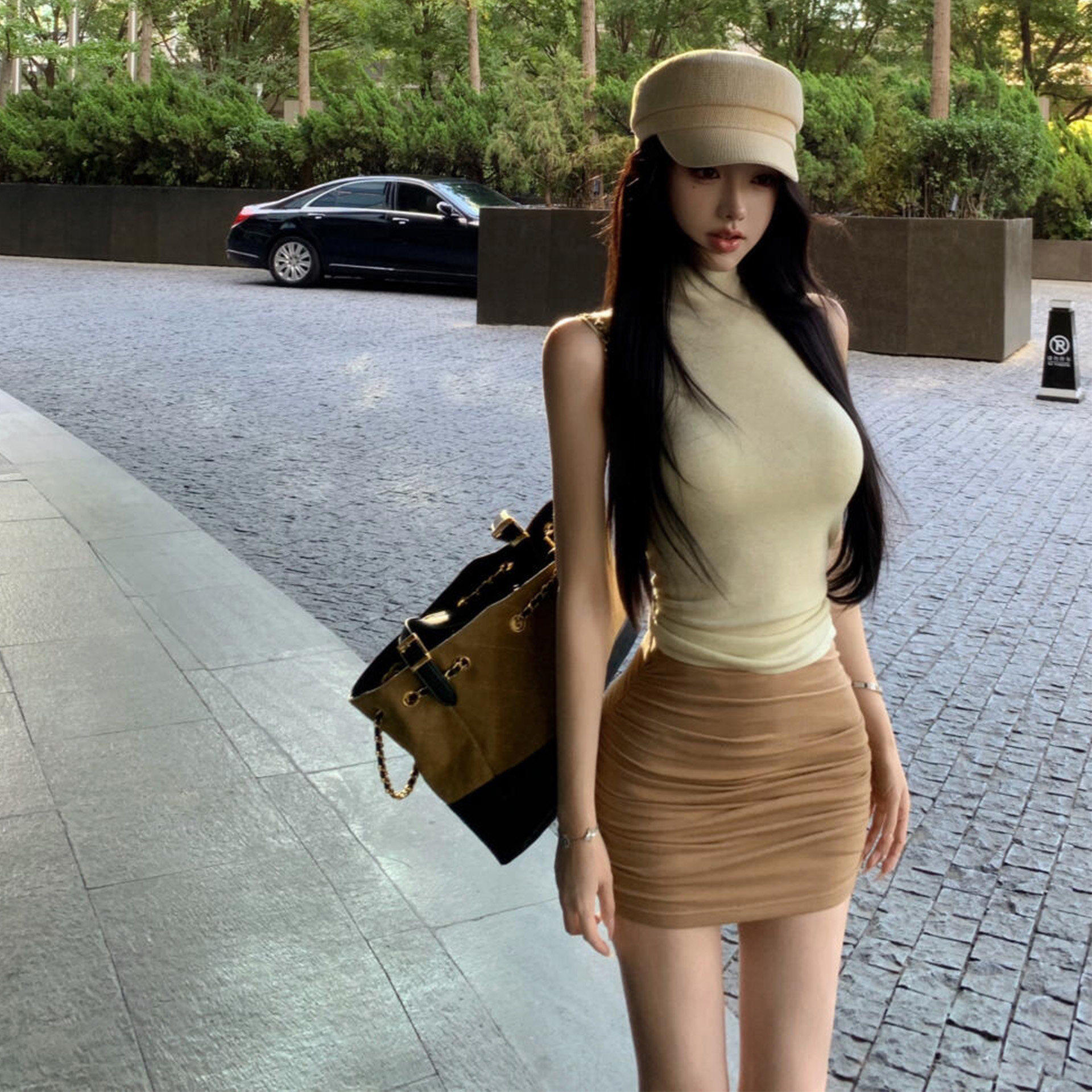 凸显身材轻熟风纯欲早秋内搭包臀短裙气质女洋装两件式套装2025新