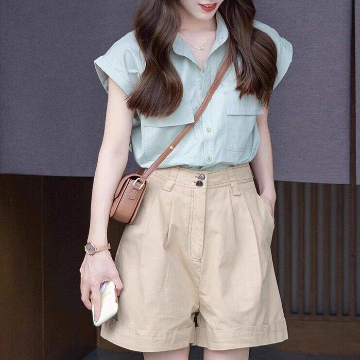 夏日穿搭套装女2026新款初夏装搭配一整小个子ootd减龄短裤两件套